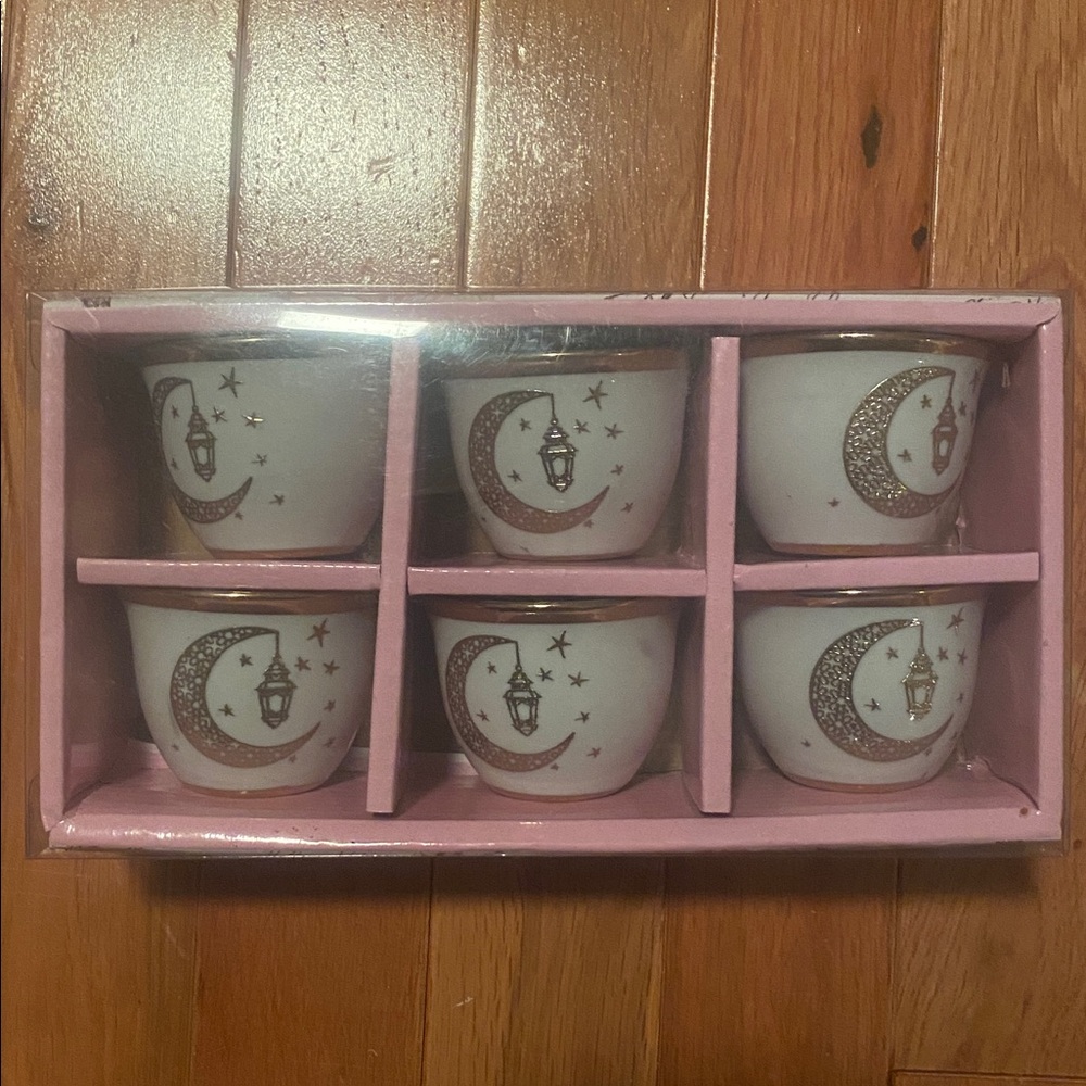 NWT Set of 6 Moon and Star Tea or espresso cups